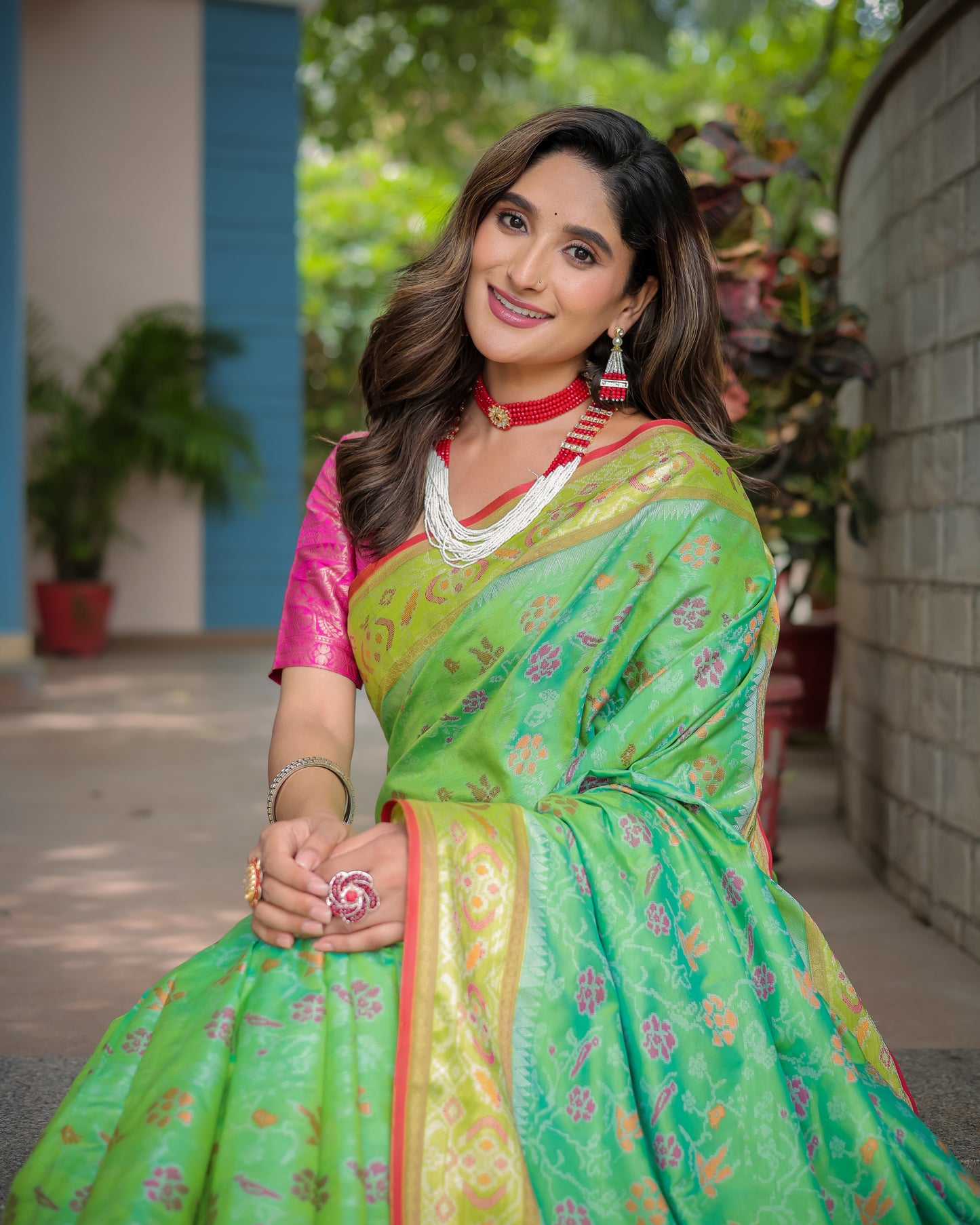 Premium Soft Patola Silk Saree with Rich Pallu & Zari Border