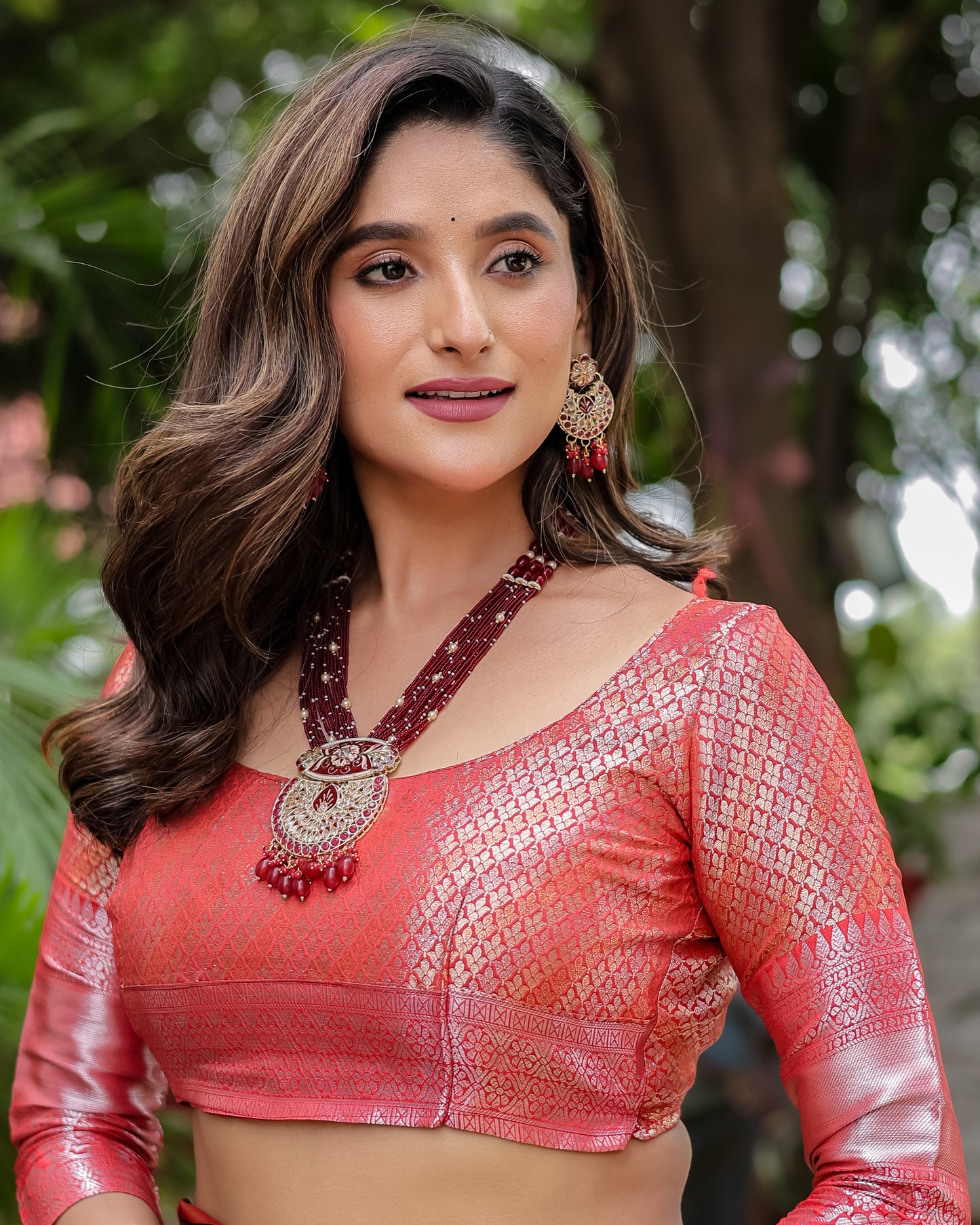 Rangkart Glam Soft Banarsi Silk Saree with Designer Tassels