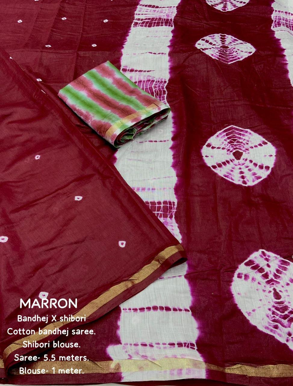 Maroon Splendor Bandhej Saree