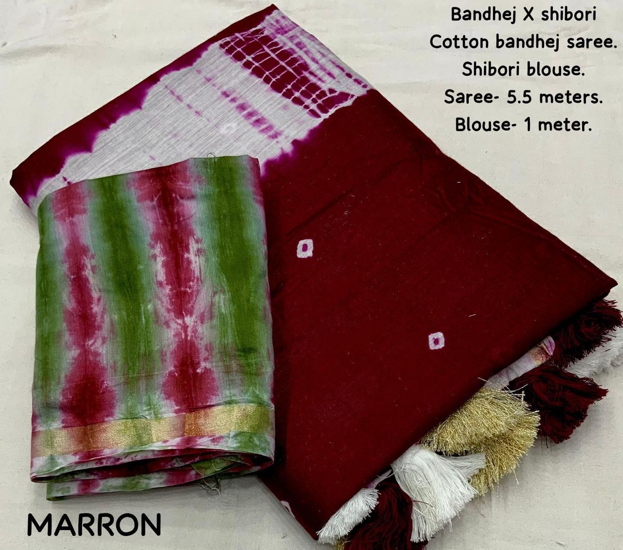 Maroon Splendor Bandhej Saree