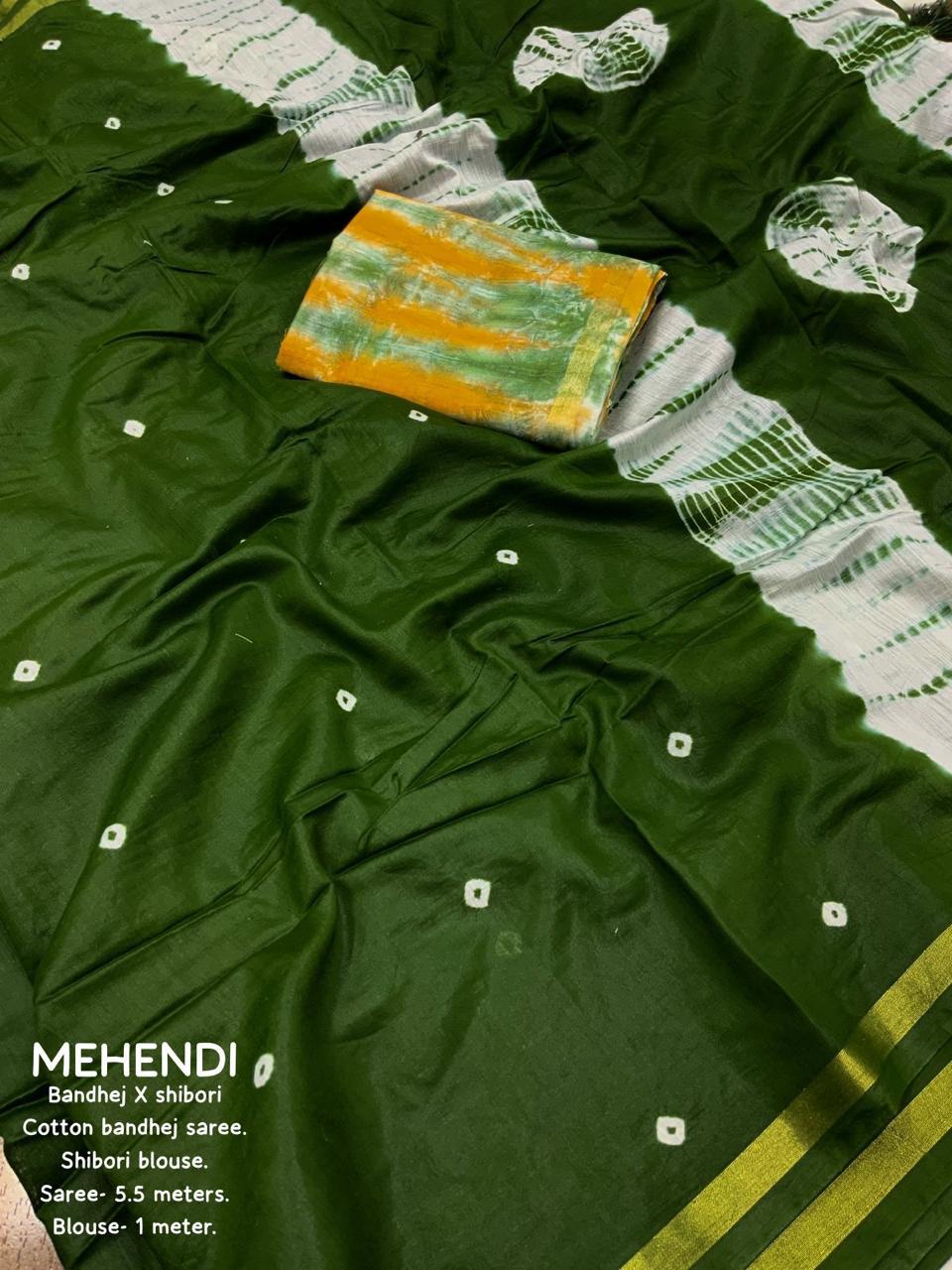 Mehendi Majesty Bandhej Saree