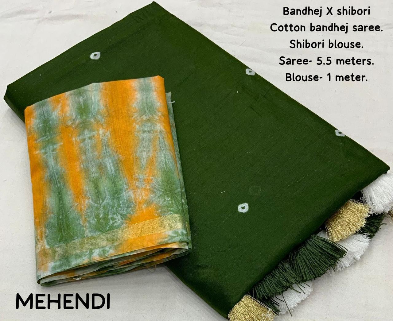 Mehendi Majesty Bandhej Saree