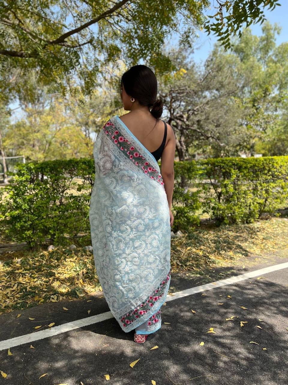 Refined Charm with Lucknowi Artistry Saree