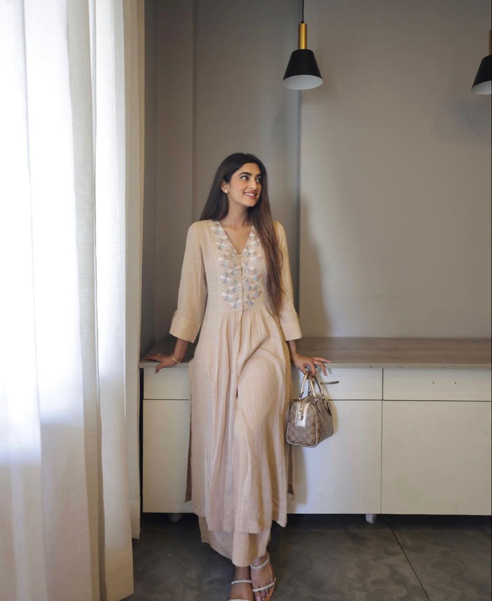 Graceful Khadi Cotton Elegance Kurti & Palazzo Set