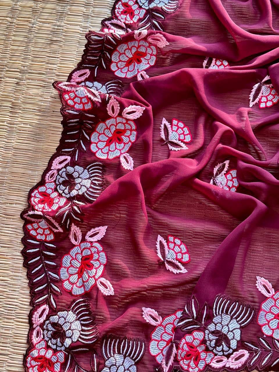 Luminous Legacy Georgette Silk Saree