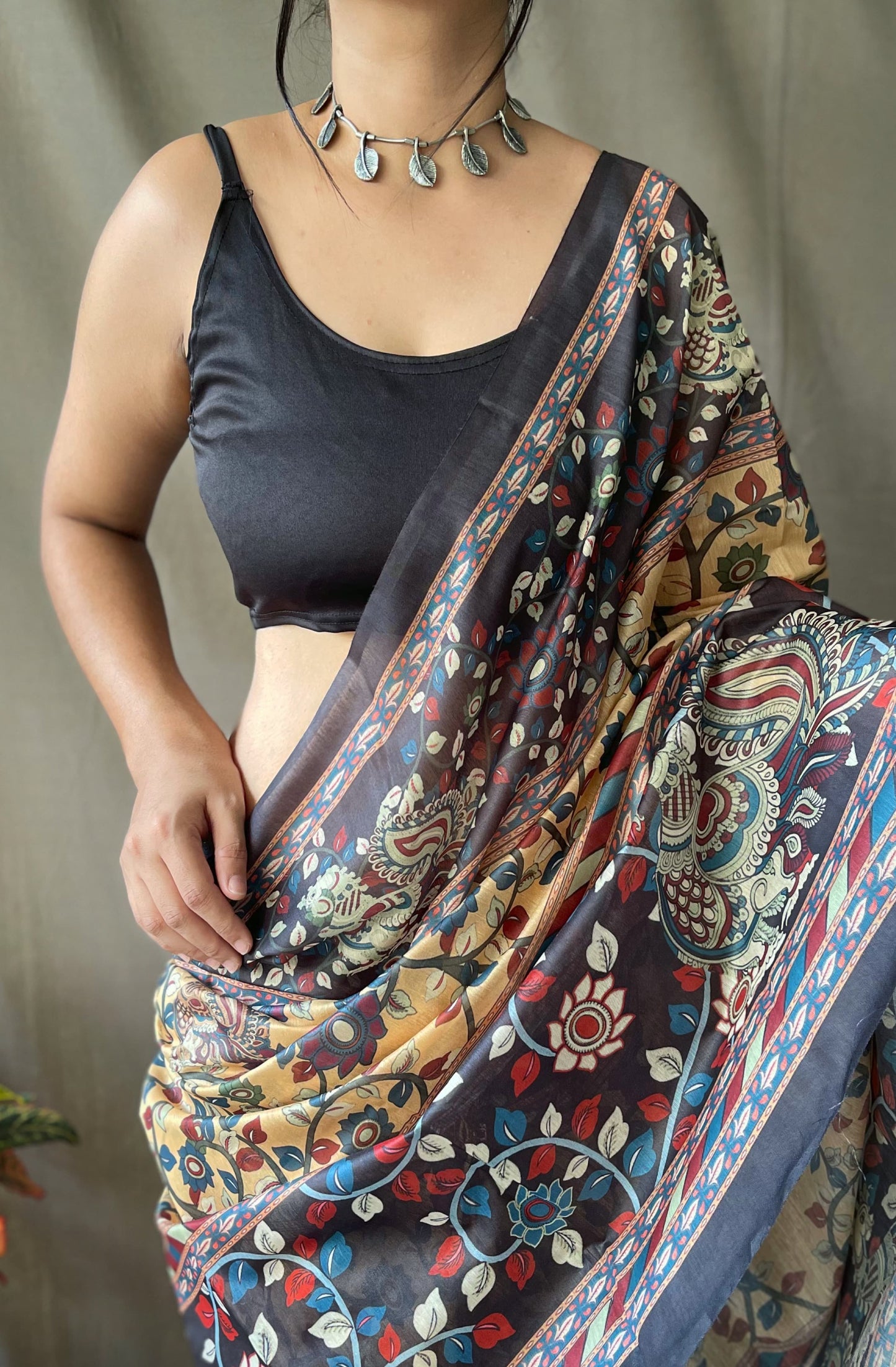 Tassel Touch Kalamkari Saree