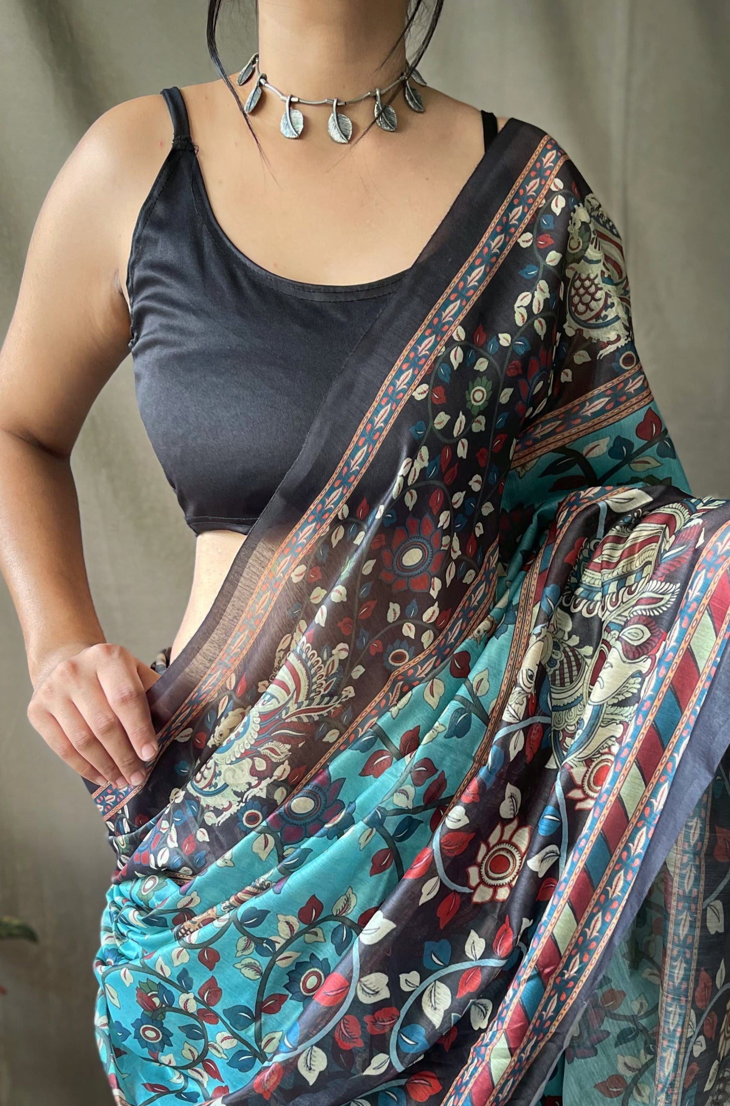 Tassel Touch Kalamkari Saree