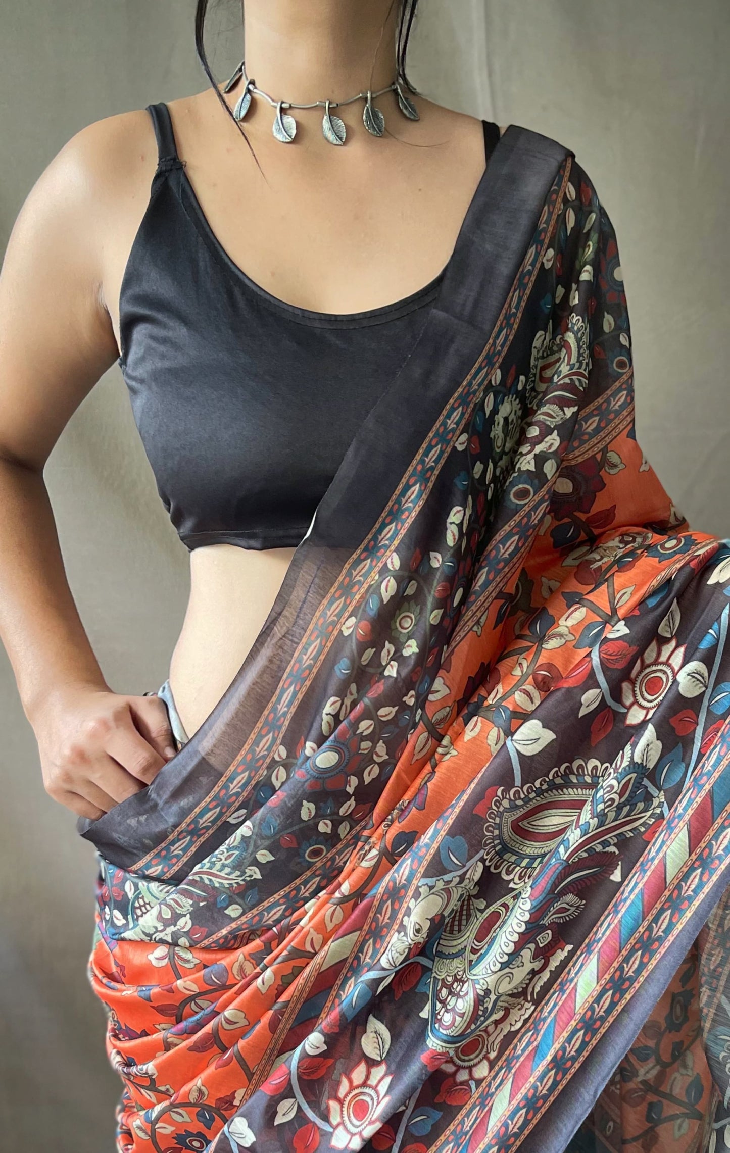 Tassel Touch Kalamkari Saree