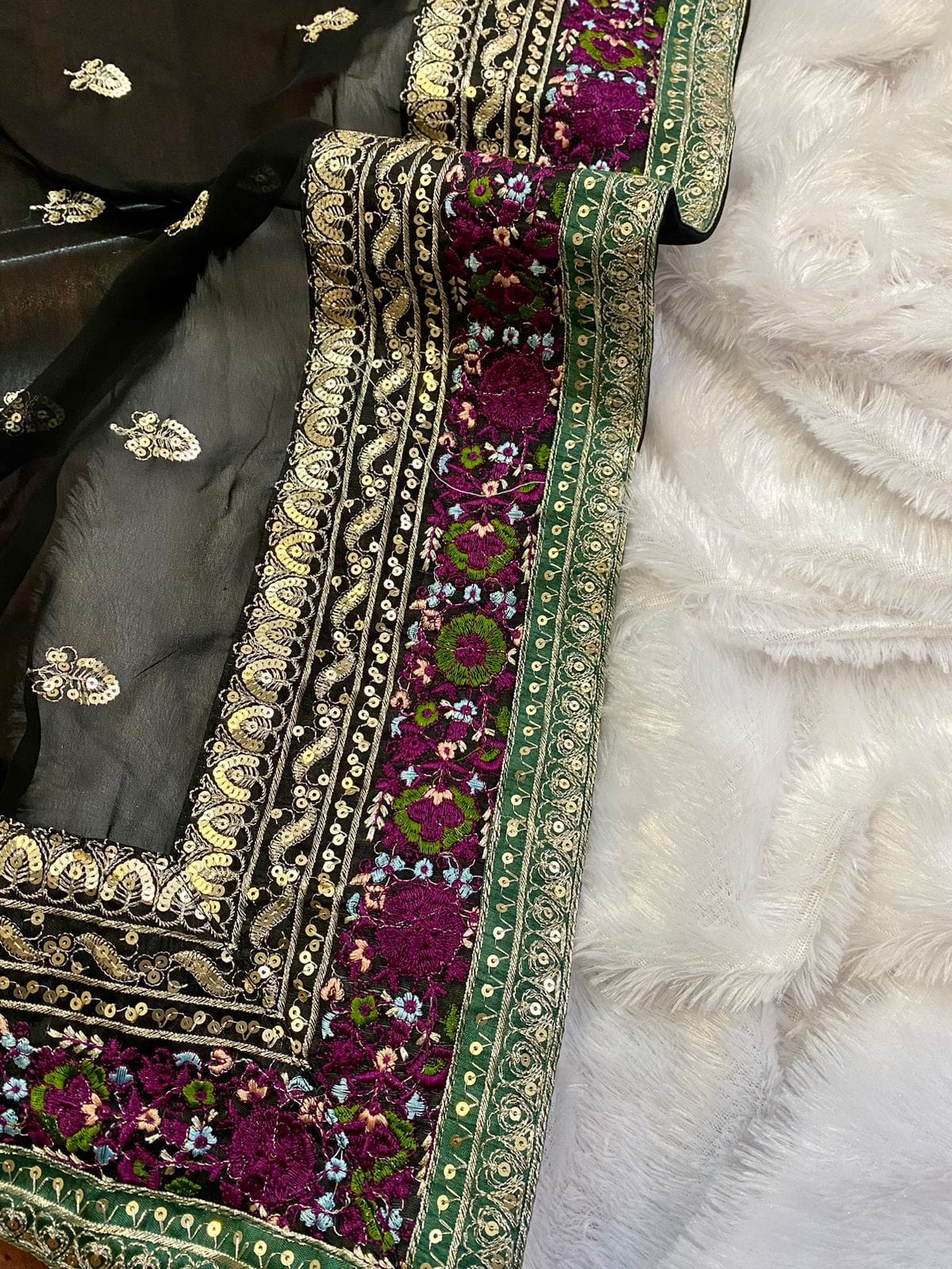 Eternal Midnight Georgette Saree