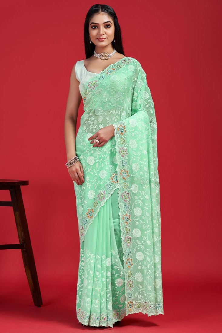 Sakura Elegance Georgette Saree