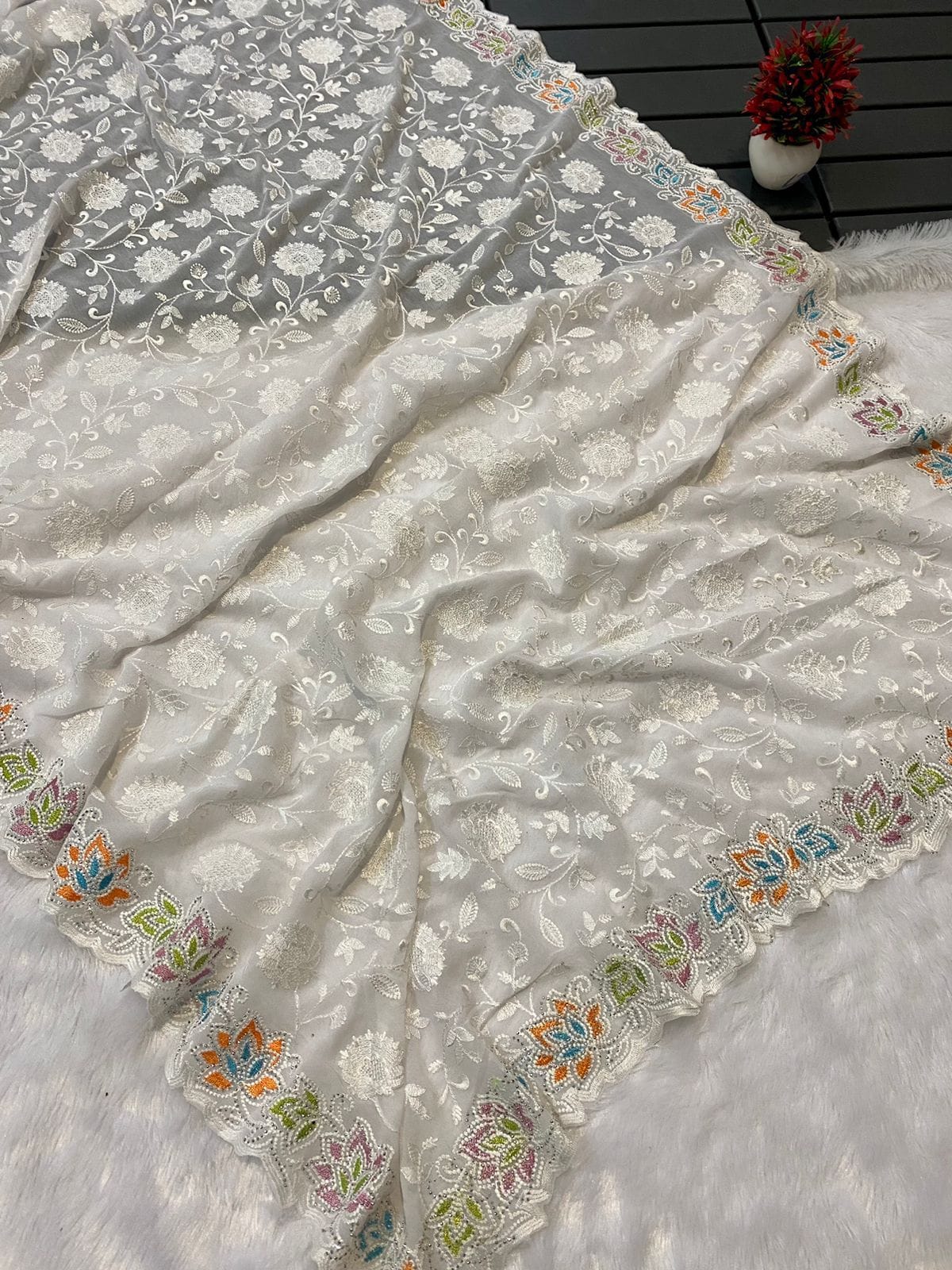 Sakura Elegance Georgette Saree
