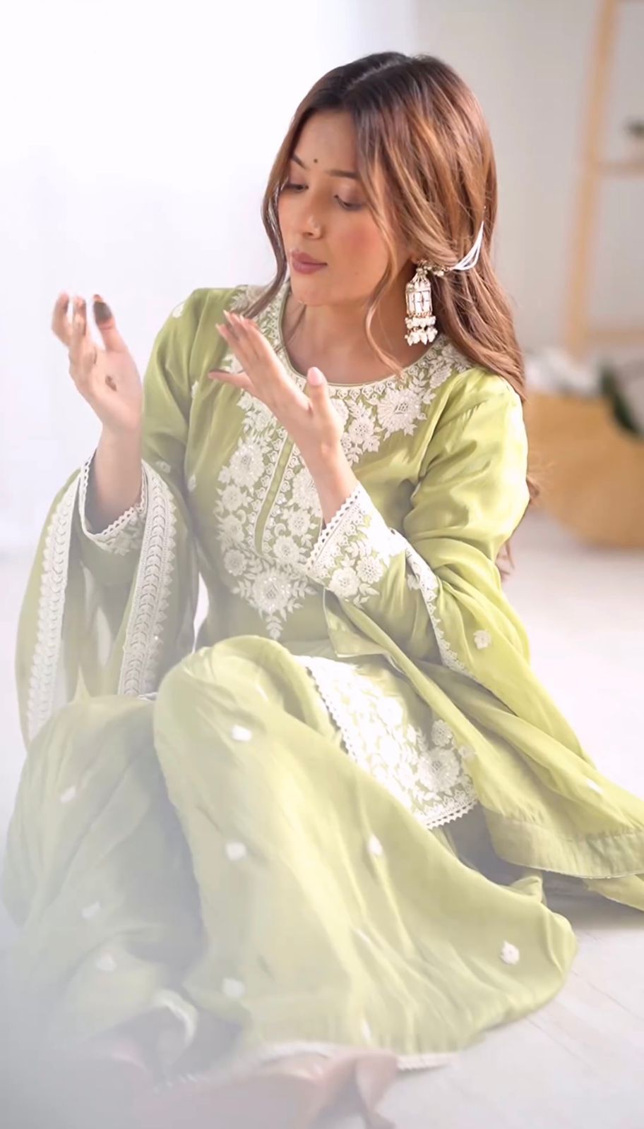 Designer Party Wear Top-Plazzo and Dupatta Set