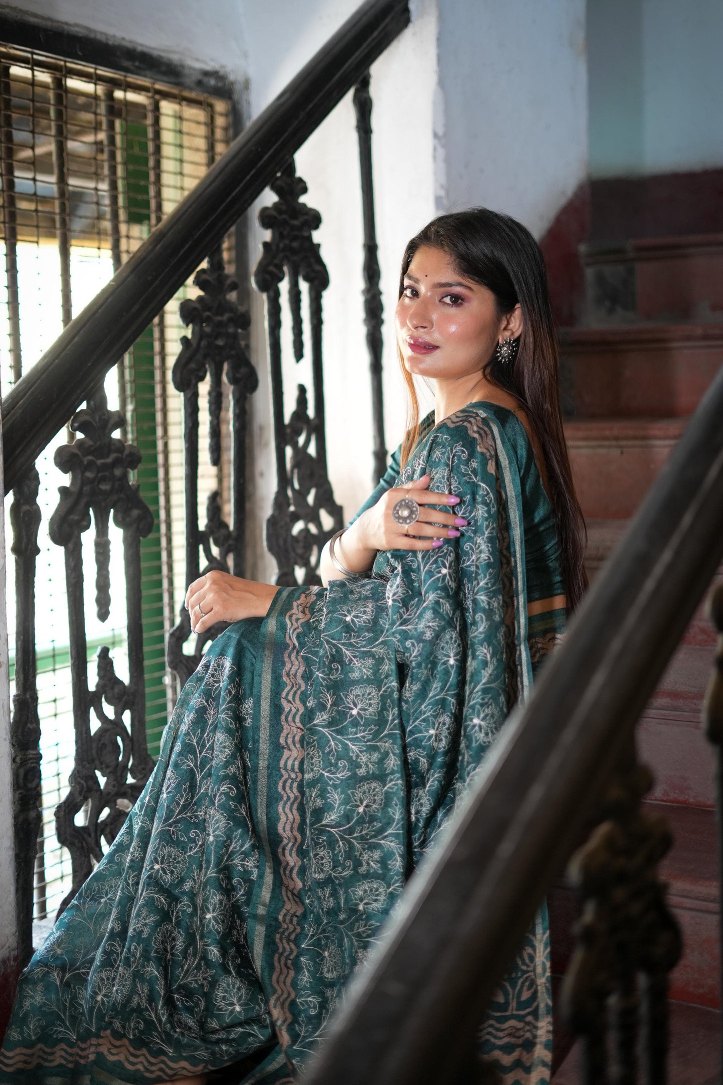 Batik Blossom Silk Saree