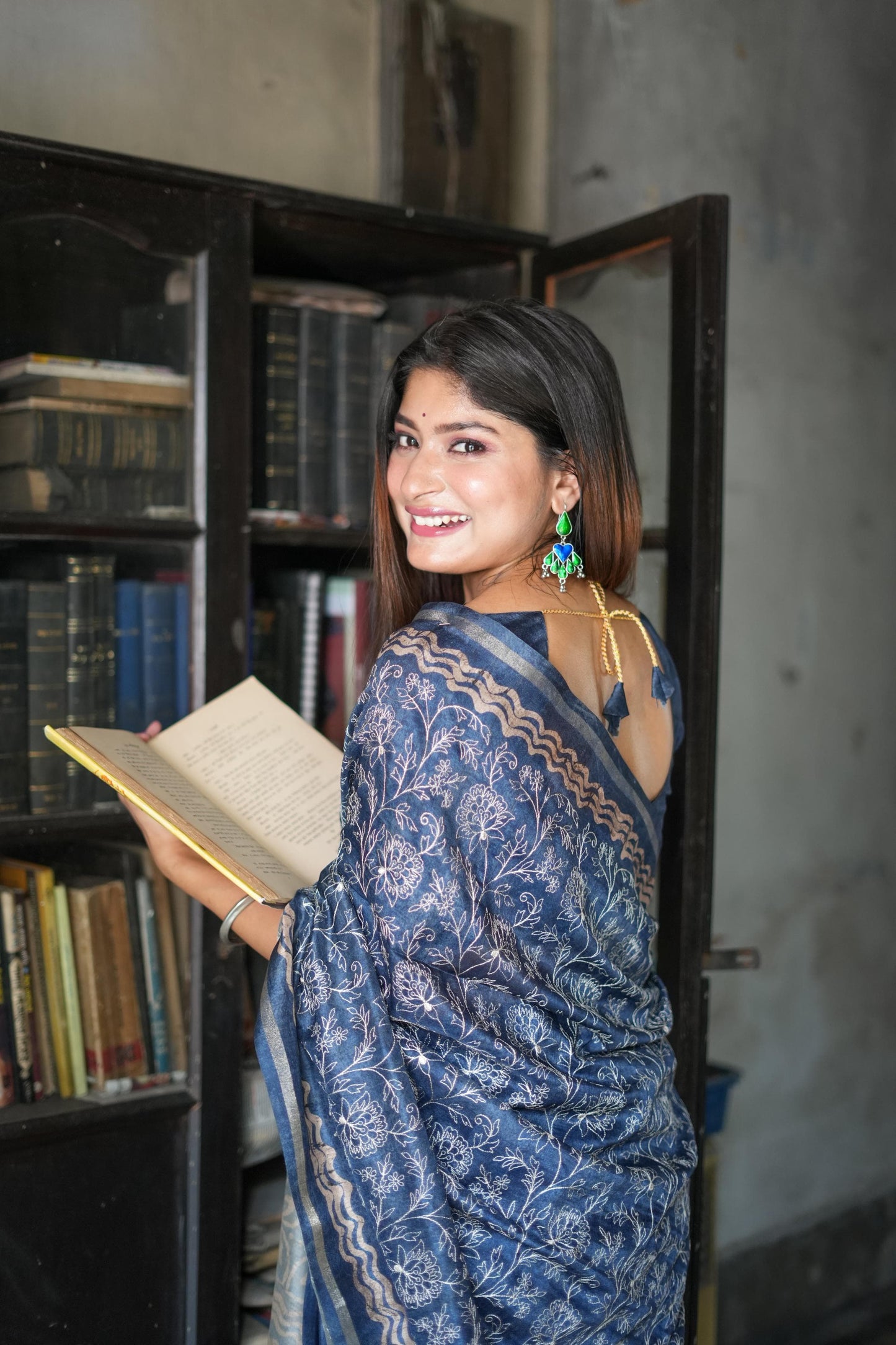 Batik Blossom Silk Saree