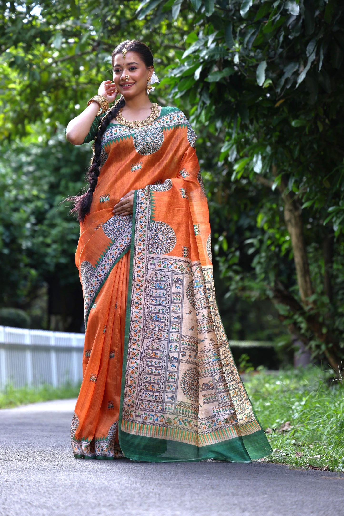 Heritage Artistry Madhubani Tussar Silk Saree