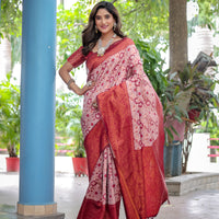 Super Duper Hit Banarsi Silk Saree with Designer Tassels and Dual Satin Effect Border