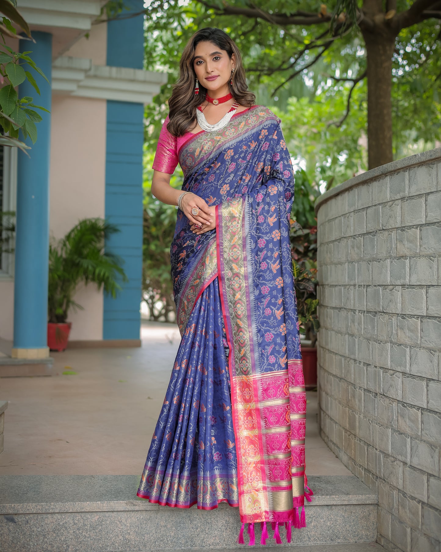 Premium Soft Patola Silk Saree with Rich Pallu & Zari Border