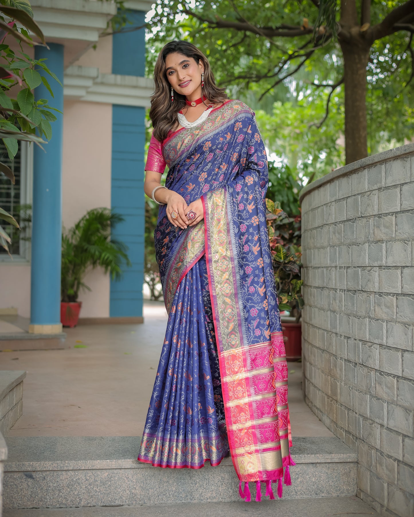 Premium Soft Patola Silk Saree with Rich Pallu & Zari Border