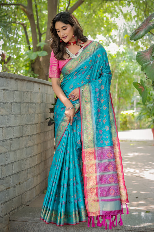 Premium Soft Patola Silk Saree with Rich Pallu & Zari Border