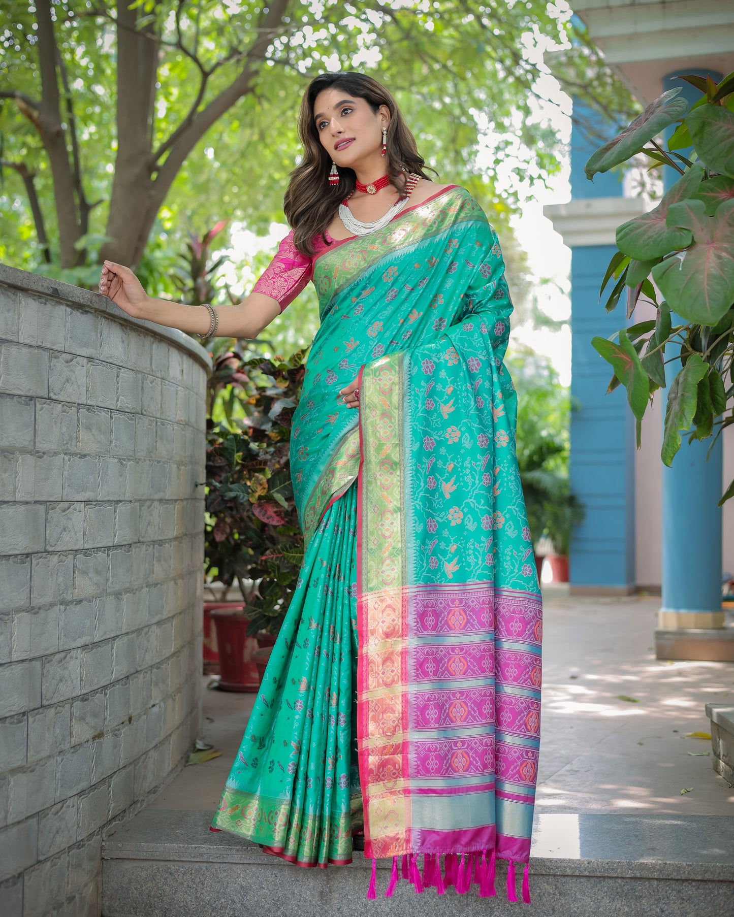 Premium Soft Patola Silk Saree with Rich Pallu & Zari Border