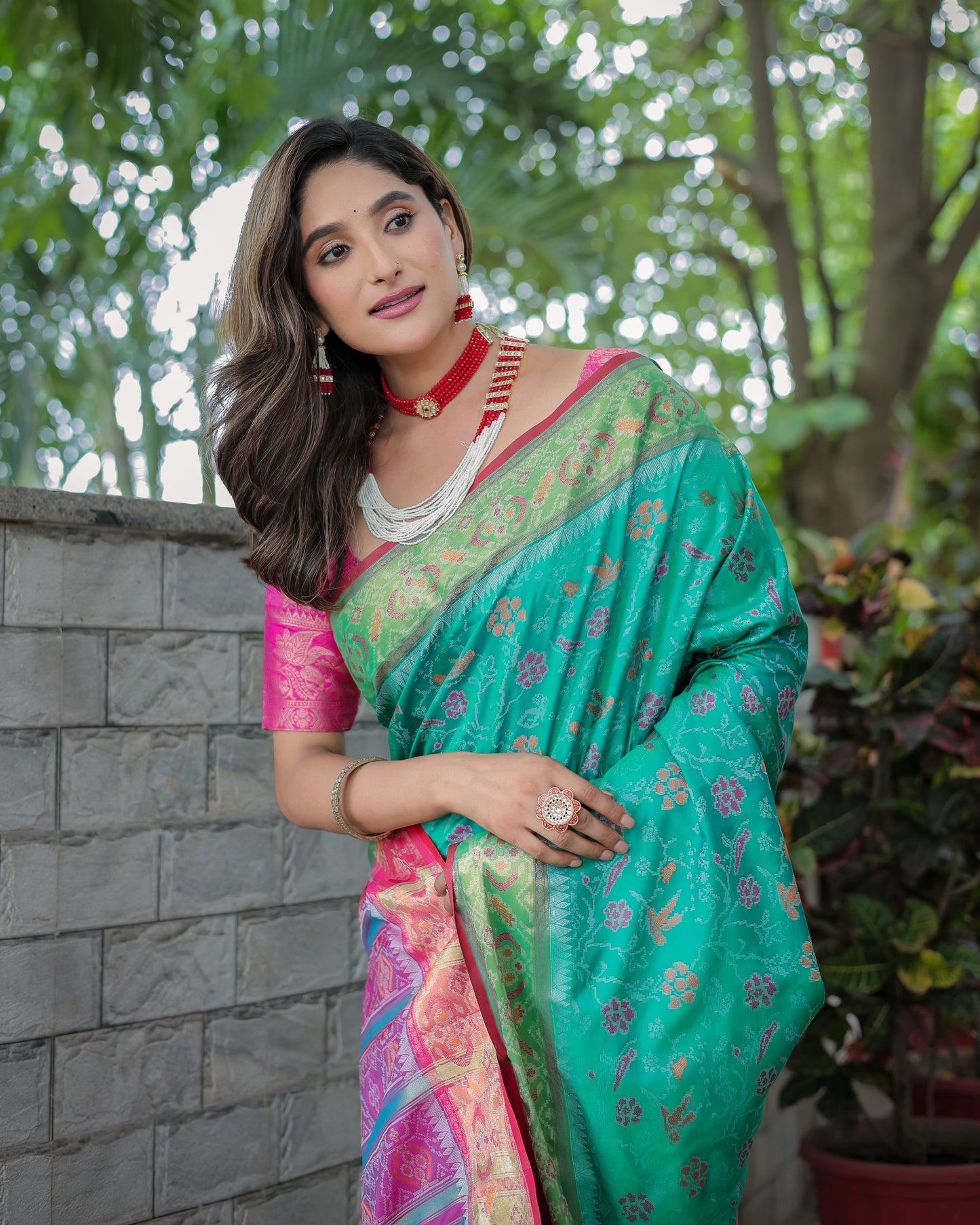 Premium Soft Patola Silk Saree with Rich Pallu & Zari Border