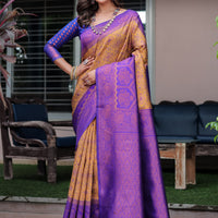 Luxe Banarsi Silk Saree with Designer Tassels and Dual Satin Effect