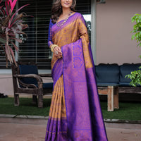 Luxe Banarsi Silk Saree with Designer Tassels and Dual Satin Effect