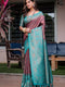 Luxe Banarsi Silk Saree with Designer Tassels and Dual Satin Effect