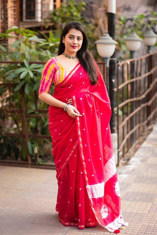 Silken Symphony Bandhej Saree