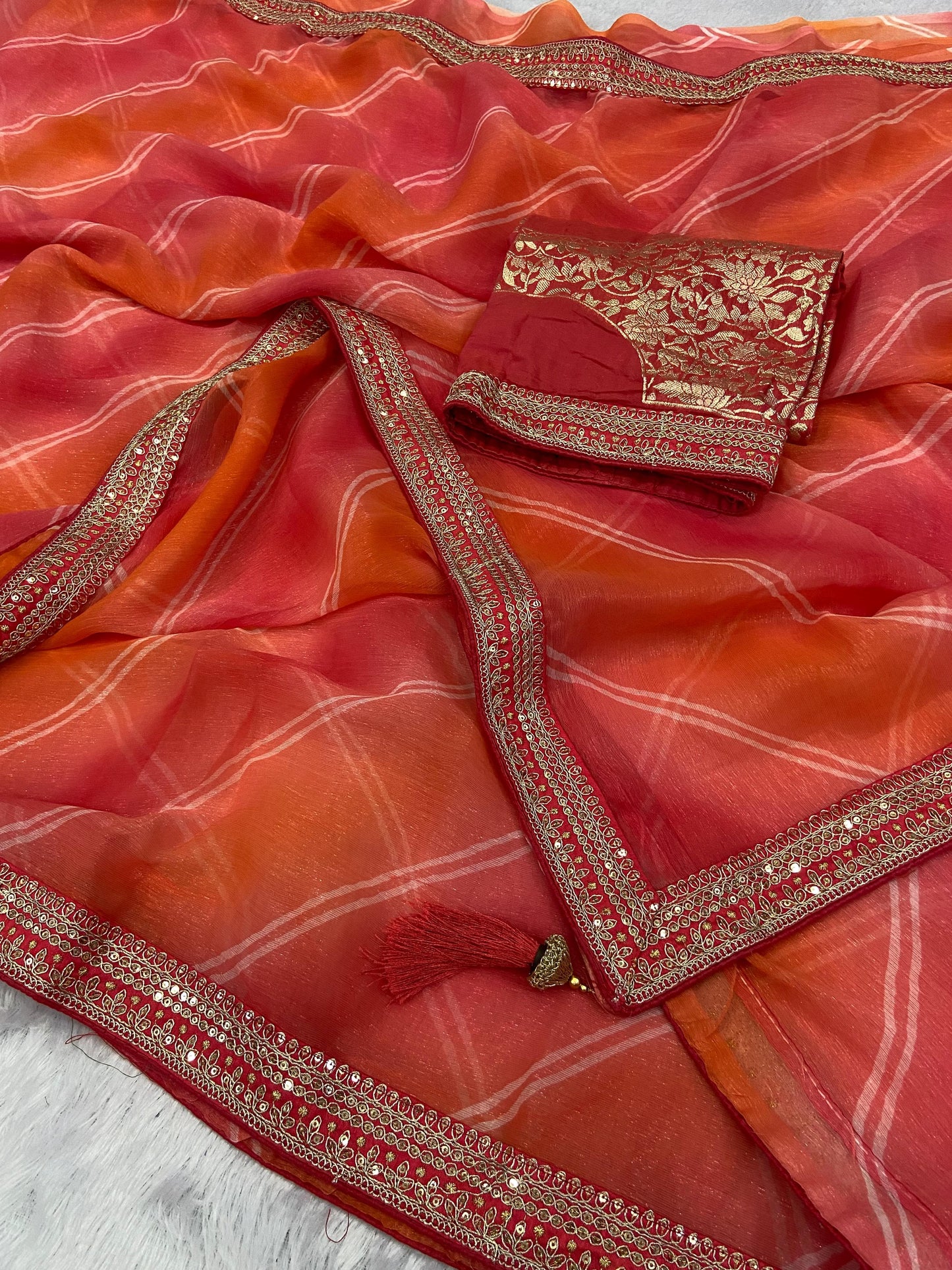 Chiffon Charm Lehriya Saree