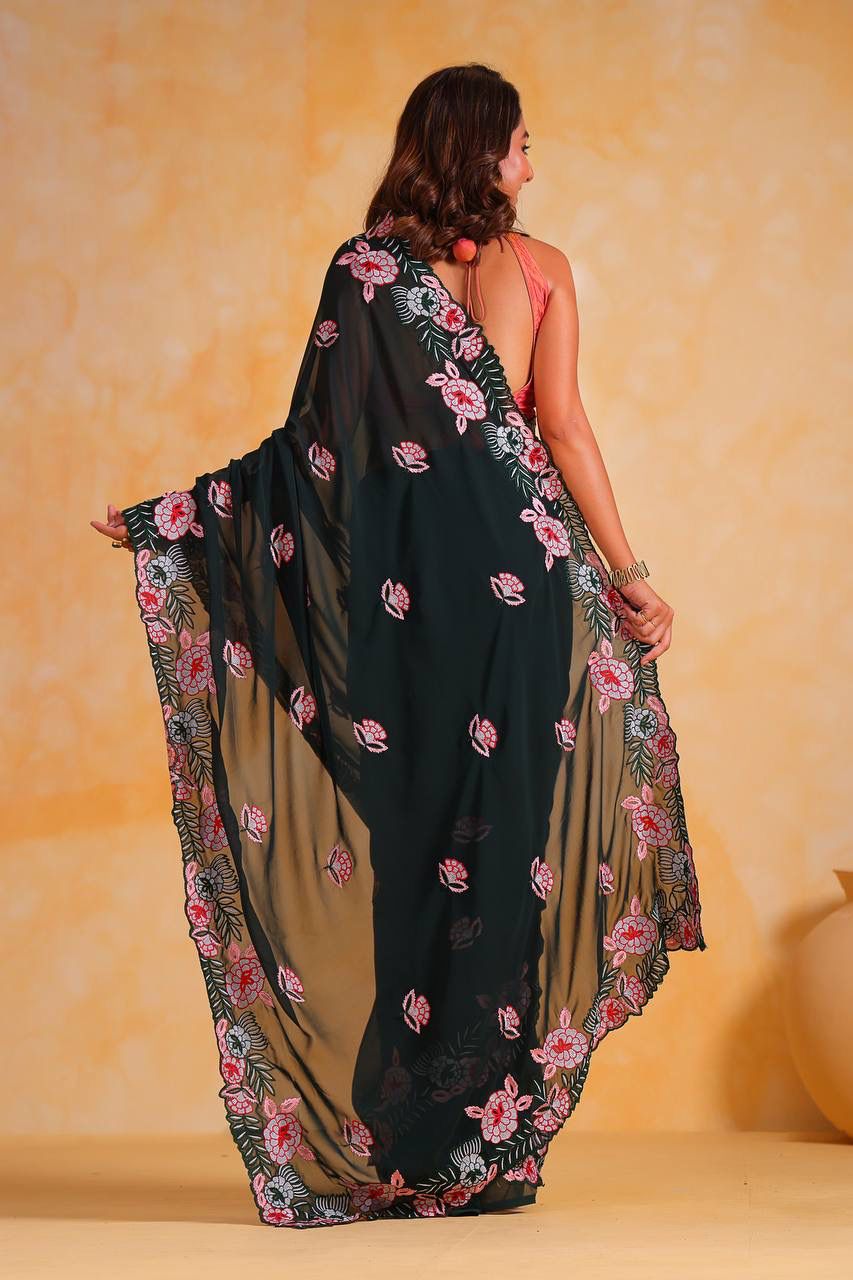 Luminous Legacy Georgette Silk Saree