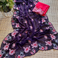 Luminous Legacy Georgette Silk Saree