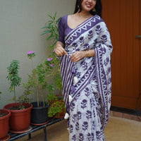 Rose Petal Batik Cotton Saree