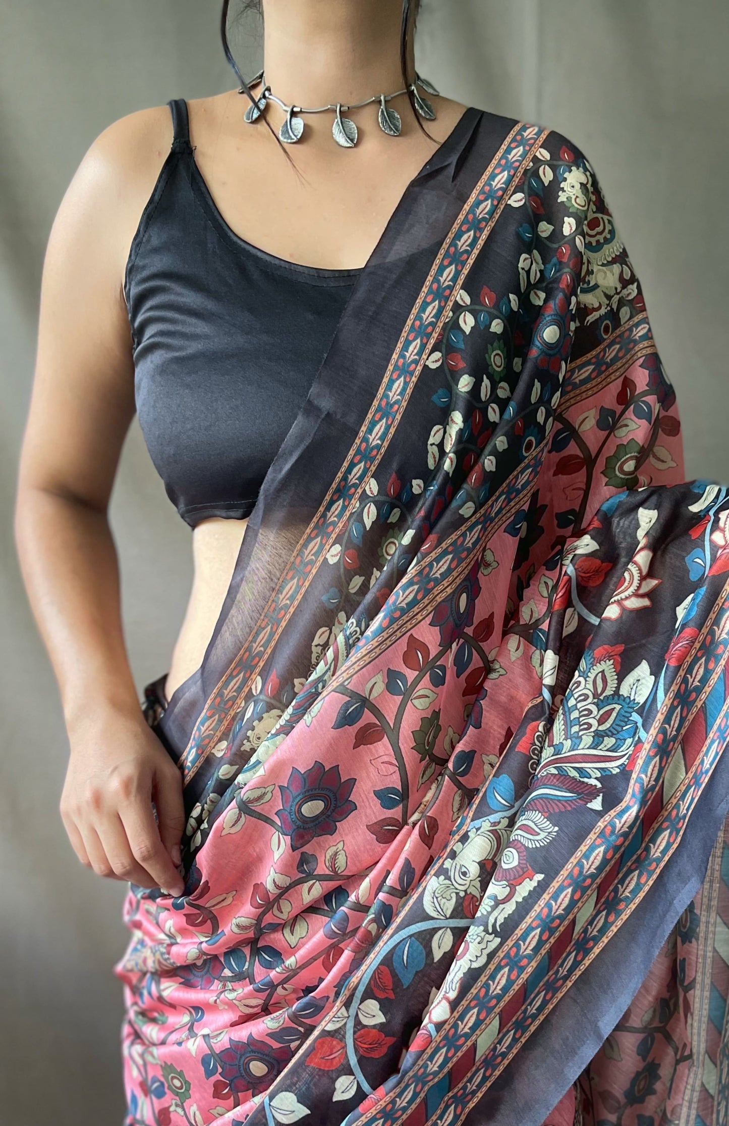 Tassel Touch Kalamkari Saree