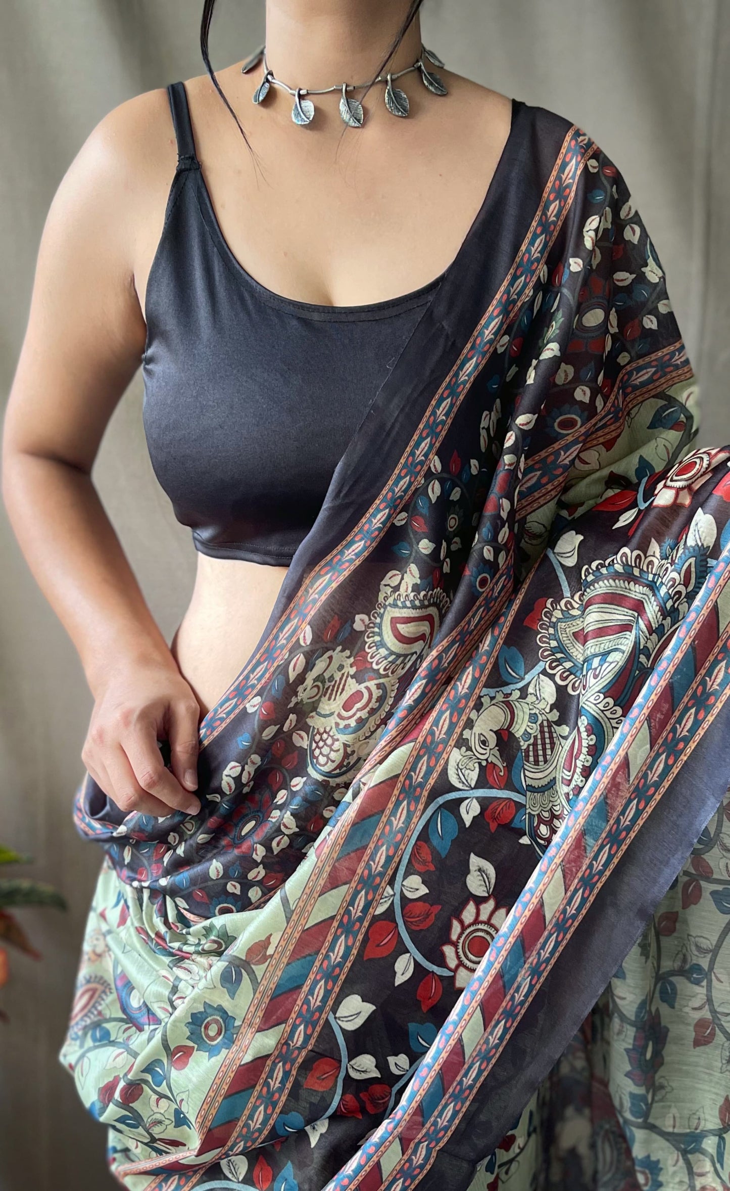 Tassel Touch Kalamkari Saree