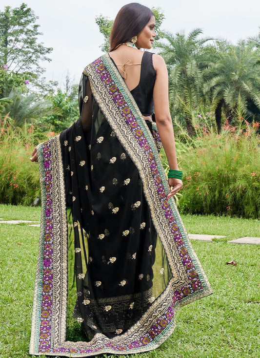 Eternal Midnight Georgette Saree