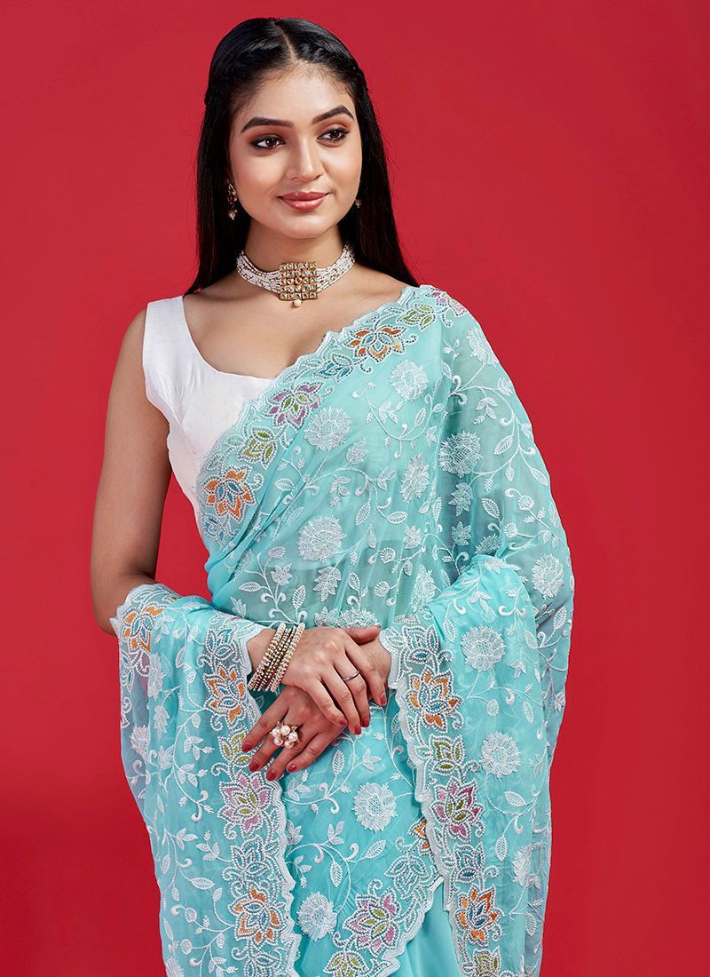 Sakura Elegance Georgette Saree