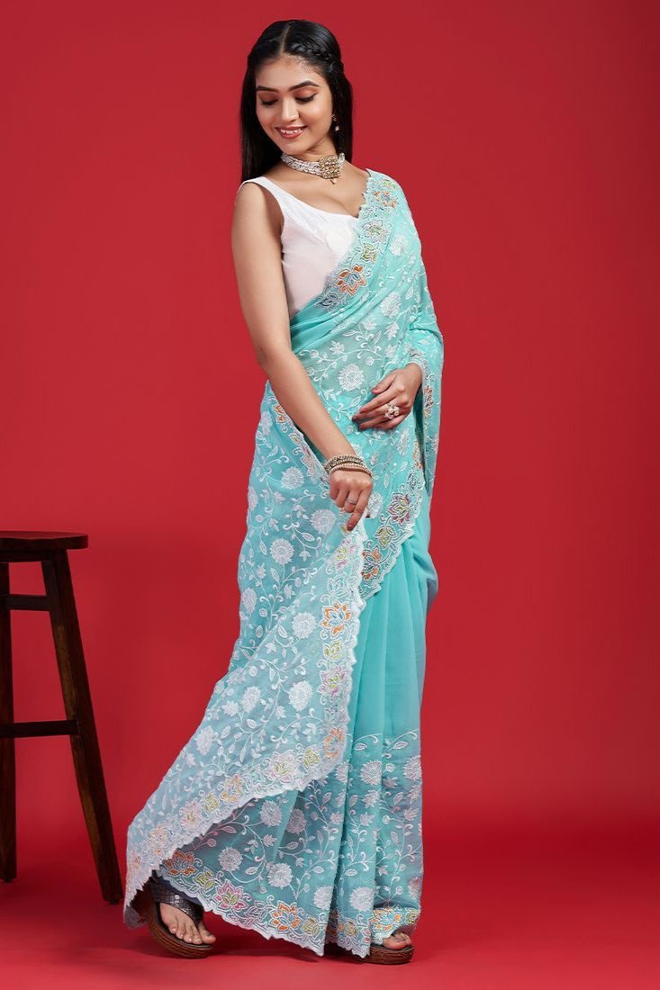 Sakura Elegance Georgette Saree