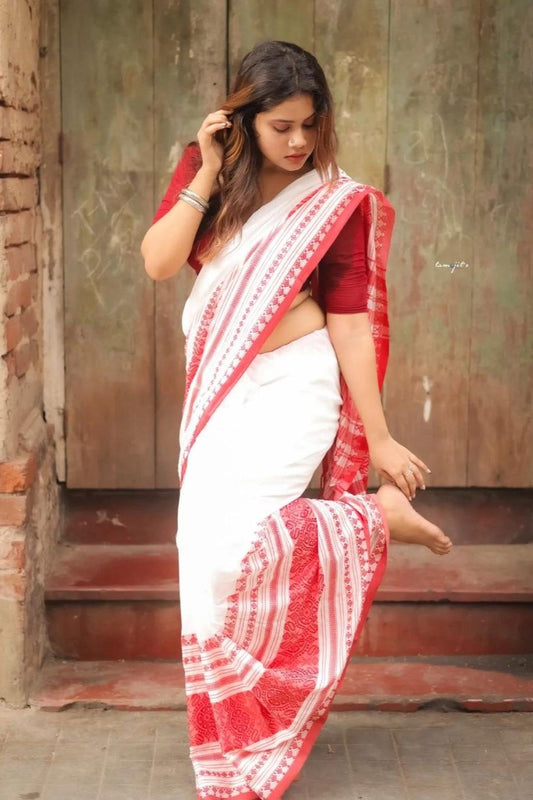 Shubhra Rekha Cotton saree