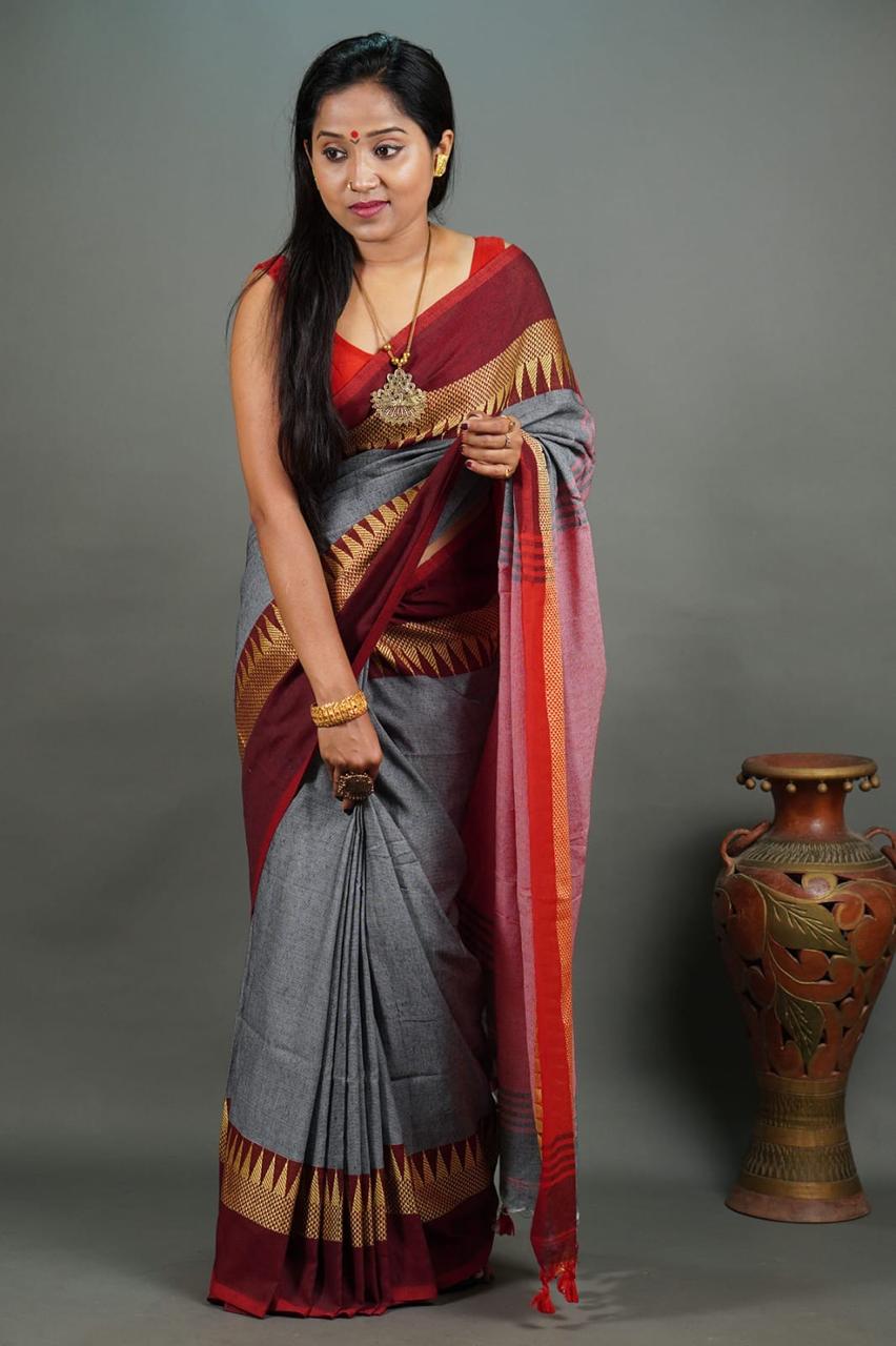 Royal Horizon Khadi Cotton Saree