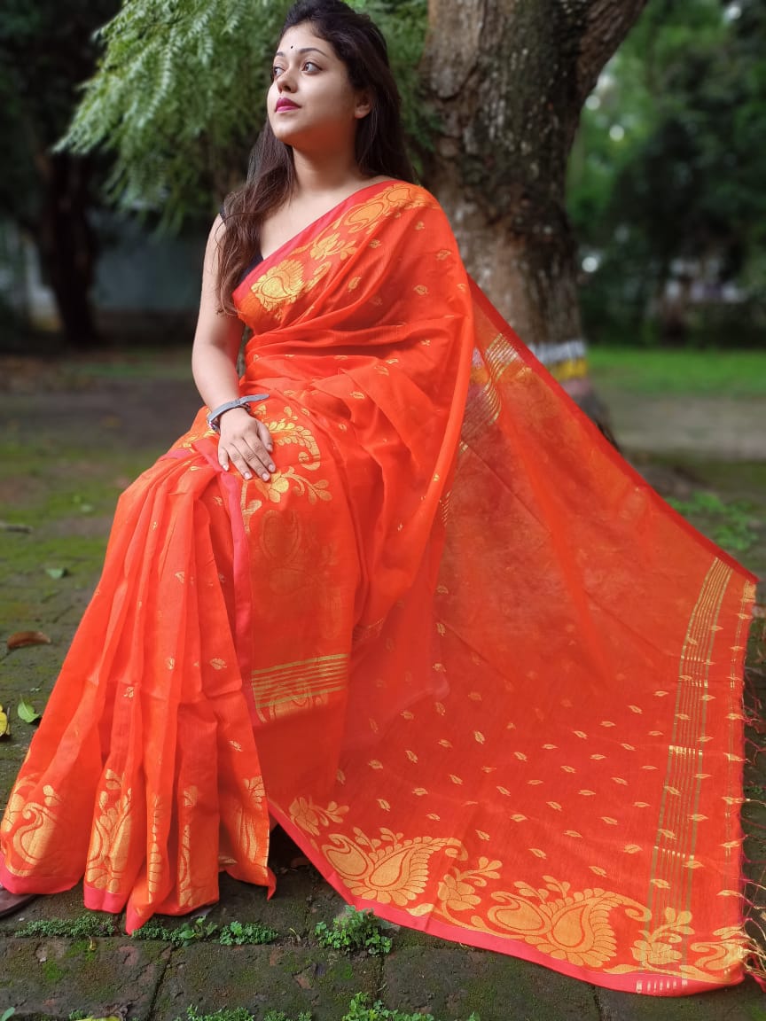 Cotton Silk Jamdani Saree