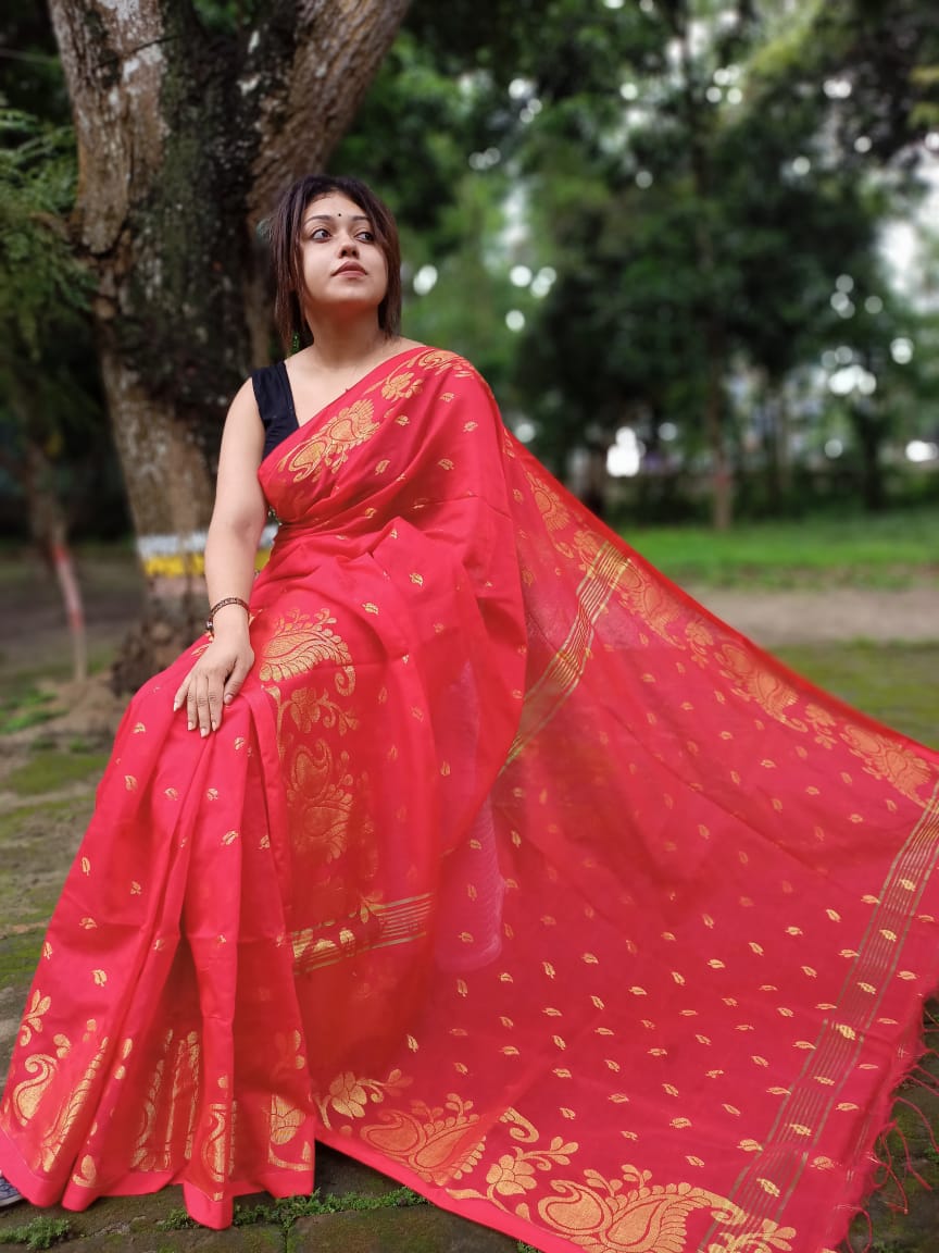 Cotton Silk Jamdani Saree