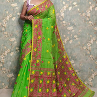 Exclusive Flower Stick All Over Soft Dhakai Jamdani Saree