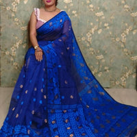 Exclusive Flower Stick All Over Soft Dhakai Jamdani Saree