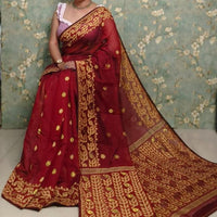 Exclusive Flower Stick All Over Soft Dhakai Jamdani Saree