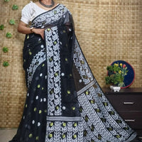 Exclusive Flower Stick All Over Soft Dhakai Jamdani Saree