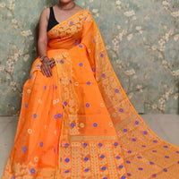 Exclusive Flower Stick All Over Soft Dhakai Jamdani Saree