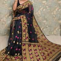 Exclusive Flower Stick All Over Soft Dhakai Jamdani Saree