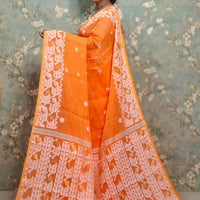 Exclusive Flower Stick All Over Soft Dhakai Jamdani Saree