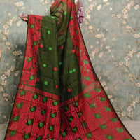 Exclusive Flower Stick All Over Soft Dhakai Jamdani Saree